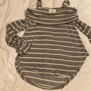 Gray and white stripe sweater
